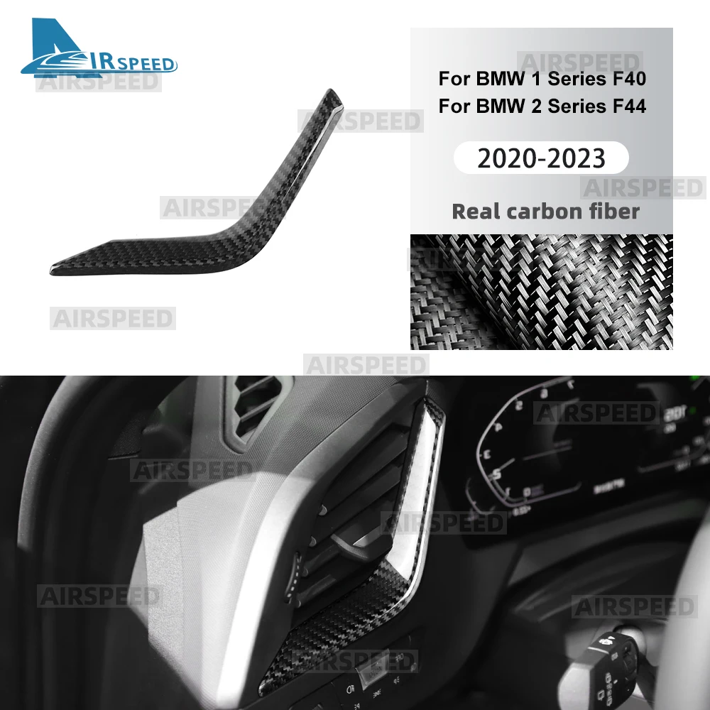 

LHD For BMW F40 F44 1 2 SERIES 2020-2023 Real Hard Dry Carbon Fiber Instrument Panel Trim Air Outlet Vent Cover Decorative Panel
