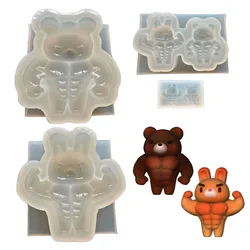 Stampo in resina fai da te stampo per torta in Silicone coniglio stampi da forno in miniatura per orsetto per fare mousse di pane strumento per decorare il cioccolato