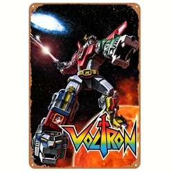 Voltron Classic Animated Series Retro Tin Metal Sign - Durable Iron Wall Art Decor 1pc, Pre-Drilled, Weather-Resistant for Home