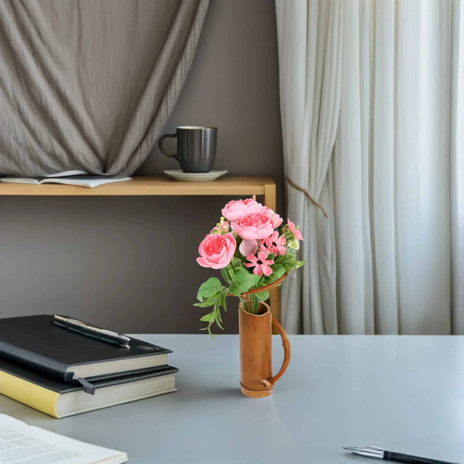 

Bamboo Flower Vase Zen Inspired Chinese Style Elegant Weaving Home Decor Floral Arrangements Weddings Festive Centerpiece