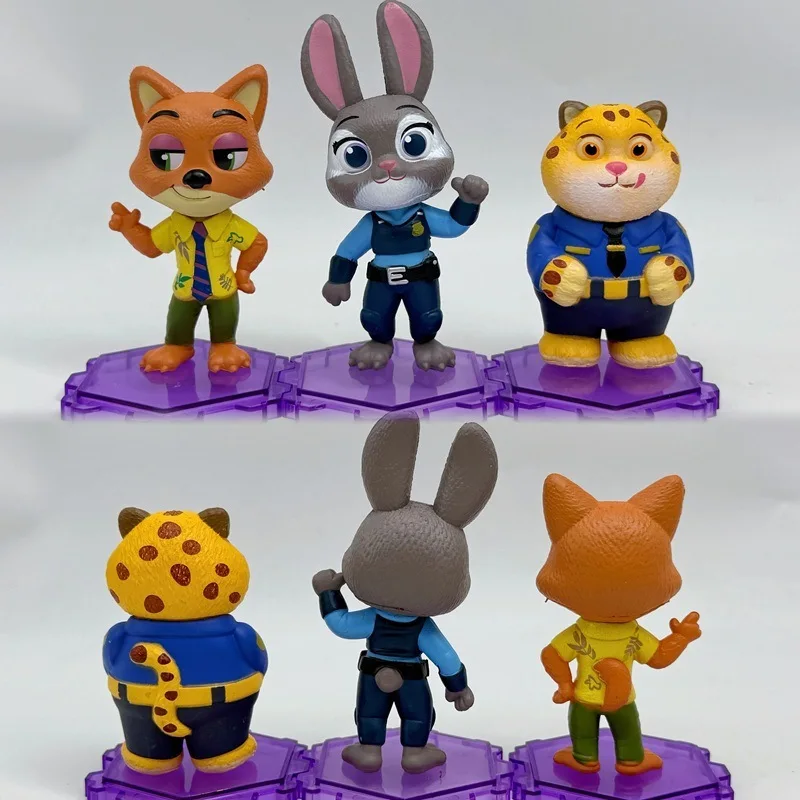 In Stock New Zootopia Rabbit Judy Fox Nick Action Figure Toy Car Decorations Crazy Animal City Collectible Toys Gifts