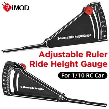 9IMOD Medidor de altura de passeio RC Car Height & Wheel Rim Camber 3-42MM Régua ajustável