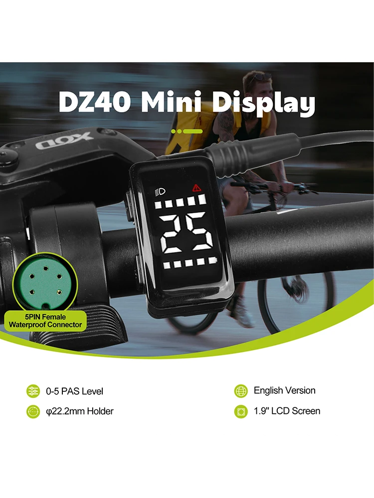 AliExpress varstrom Ebike DZ40 Display Small Size Mini Display For BAFANG BBS01 BBS02 BBSHD Motor UART Protocol 5PIN Female Electric Bike Computer