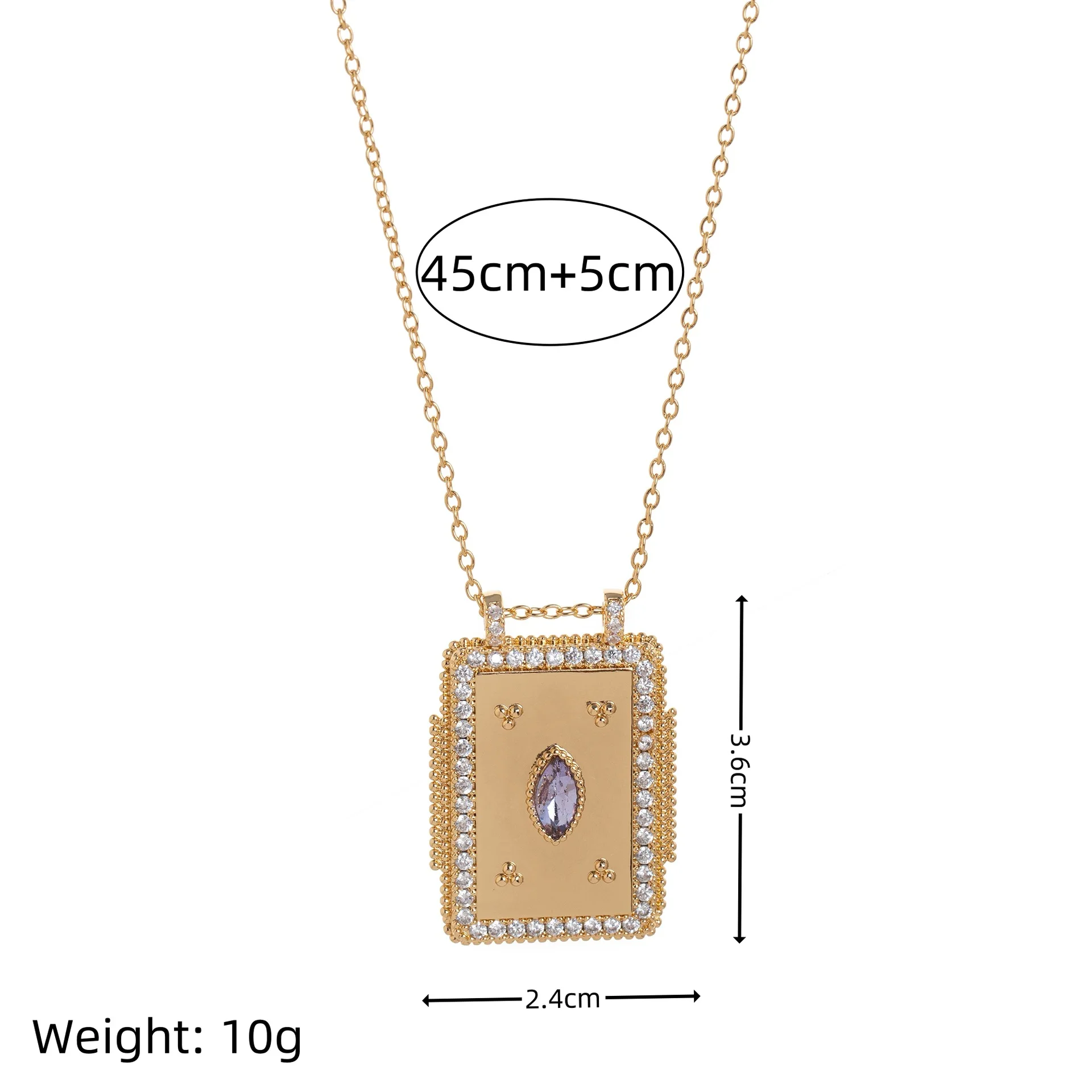 Fashion Stainless Steel U shape Zircon Pendant Enamel Pendant Necklace for Women Stackable High Quality Fashion Party Jewelry view 4