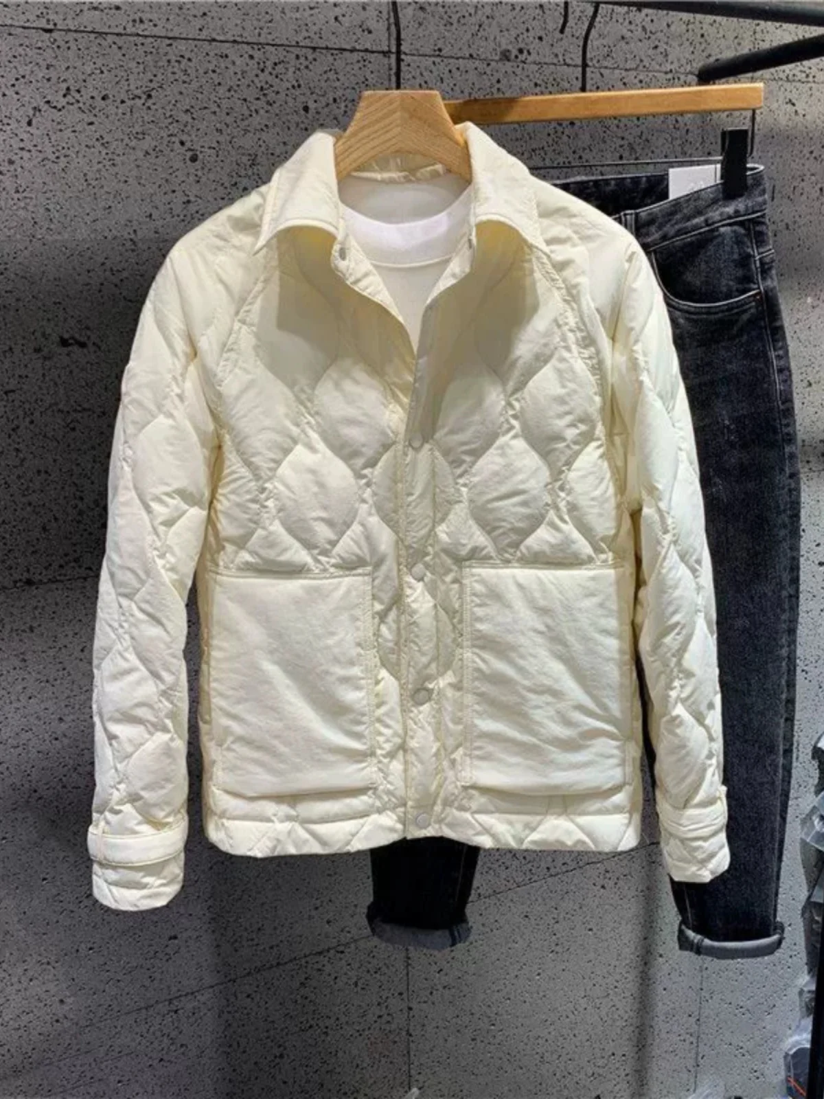 

Повседневная свободная мужская куртка-бомбер из легкого хлопка для осени и зимы, модная молодежная модель Cleanfit с молнией и деталями на карманах