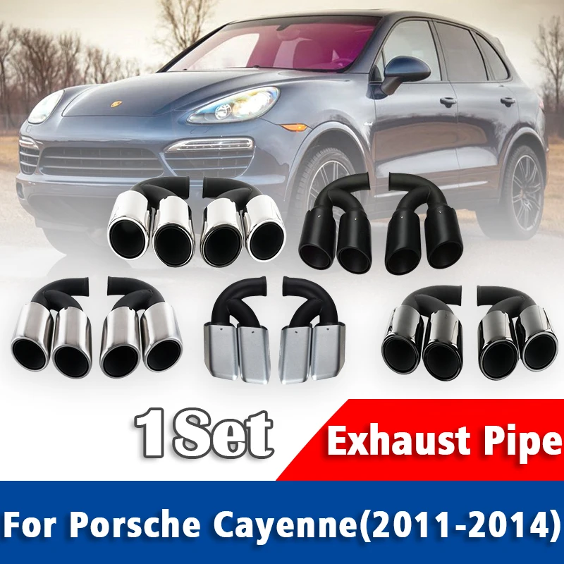 

1 Pair Top Quality Stainless Steel Exhaust Pipe Muffler Tailpipe Muffler Tip For Porsche Cayenne 2011-2014 Car Rear Tail Throat