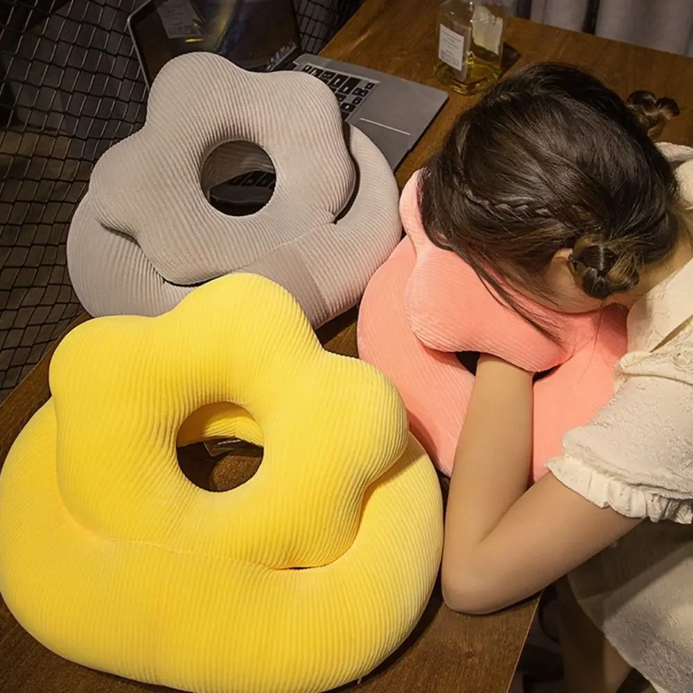 

Double-sided Flower Office Nap Pillow &Ice Silk Support Bear Pillow Stuffed Stuffed Super Soft Sunmer Nap Pillow Winter