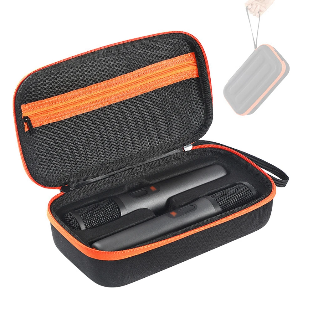 Wireless Microphone Case Waterproof Shockproof Handheld Dual Mic Hard Travel Carrying Bag for JBL PartyBox Wireless Mic