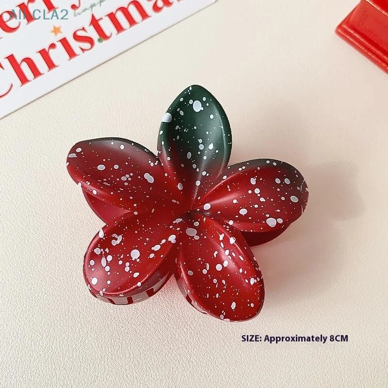 

Snowflake Hair Claw Bathing Afterward Hairdo Hair Clip Headwear Accessory Versatile Christmas Color Matching Ink Splashing