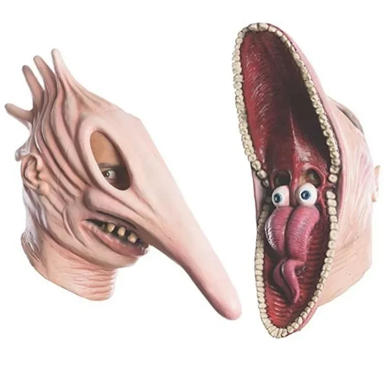 Grand Masque Horreur Full Face Headgear Latex Scary Masks Cosplay Halloween Mask Carnival Masquerade Party Dress Up Fright Props