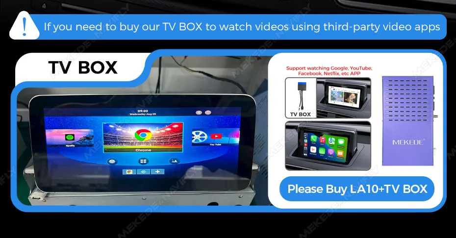 MEKEDE Wireless CarPlay Android Auto Decoder für Audi A1 Q3 A4 A5 Q5 MMI 2G Smart Video Box unterstützt Mirror Link, YouTube und Netflix. – Detail 17