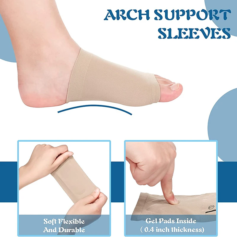 1 Pair Arch Support Sleeves Plantar Fasciitis Heel Spurs Foot Care Flat Feet Relieve Pain Sleeve Socks Orthotic Insoles Pads