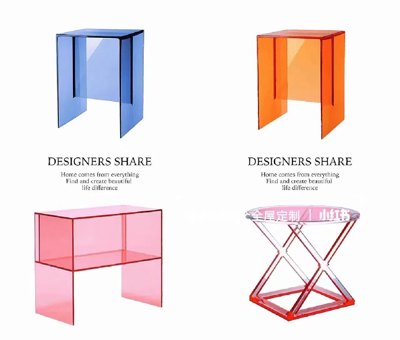 

Modern Nordic Designer bar Stool Kitchen Acrylic Furniture Supplier Coffee Table