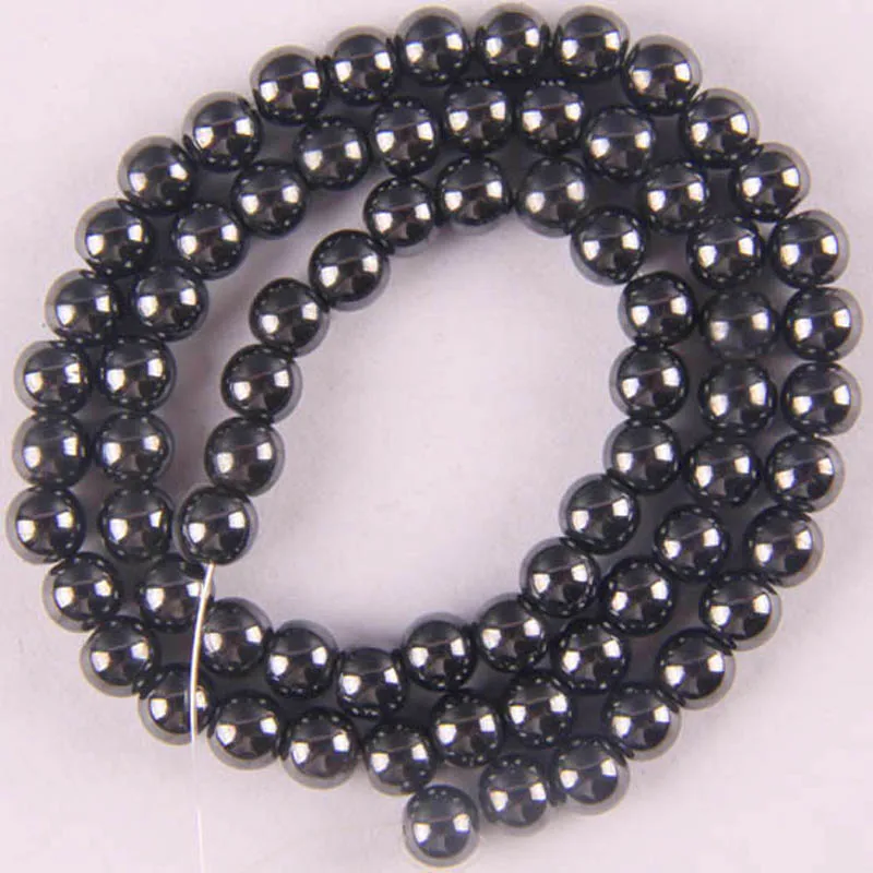 4MM,6MM,8MM,10MM Black Magnetic Hematite Healing Loose Beads 16 Inch Jewelry Making