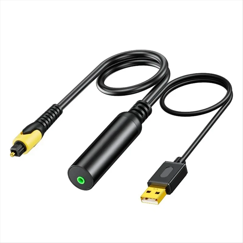 USB Digital Fiber Optical Audio Cable Square Port 3.5Mm to SPDIF Audio Converter for Connection to Audio Amplifier-BCBW