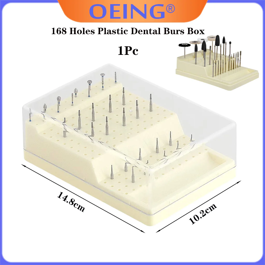 

168 Holes Diamond Stand Block Sterilization Placement Case Holder Plastic Dental Burs Box Drill Dentistry Laboratory Instruments