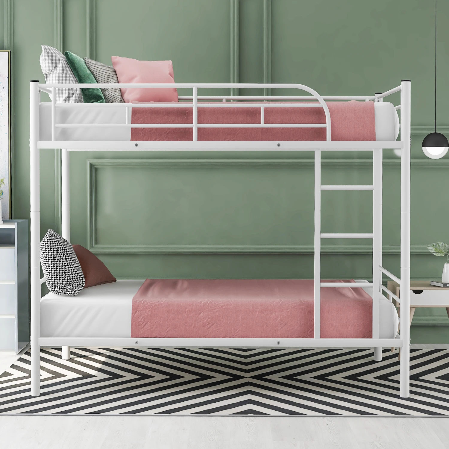 Metal Bunk Bed in White - Twin Over Twin - Old SKU MF189201KAA