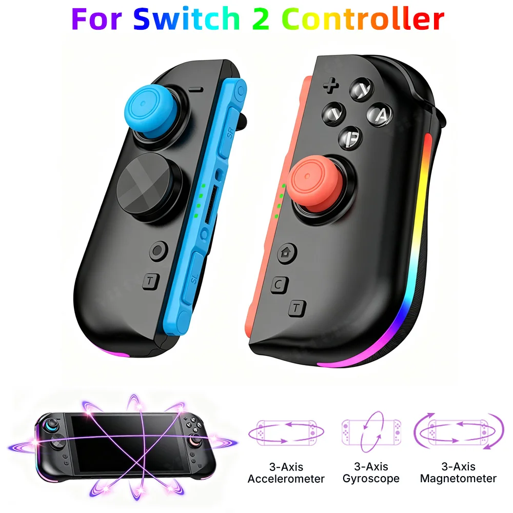 Magnetyczny bezprzewodowy kontroler do Switch 2, funkcja aktywacji jednym przyciskiem, podświetlenie RGB, czujnik Halla, joystick 3D, tryb Turbo, programowalne przyciski z tyłu.