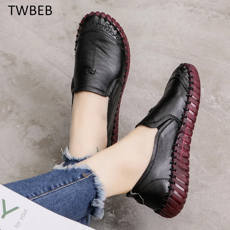 

Fashion Women Shoes Genuine Leather Loafers Women Casual Shoes Soft Comfortable Shoes Women Flats Female