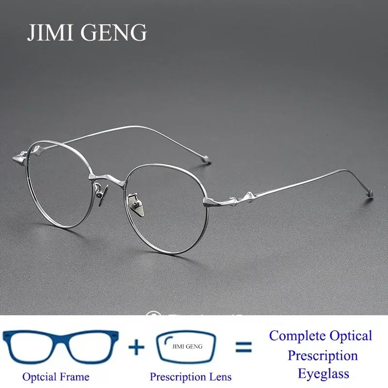 

Titanium Prescription Glasses Frame for Men Women Vintage Retro Round Full Rim Eyewear Myopia Reading Eyeglasses Frame New Style