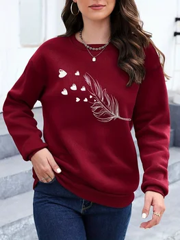 Loose Sweatshirt Casual Long Sleeve Women Autumn and Winter Comfortable Pullover Crewneck