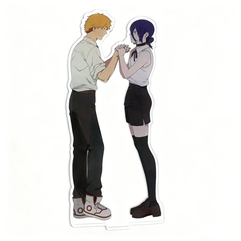 Anime Chainsaw Man Reze Arc Denji Cosplay Stand Model Plate Figure Acrylic Figurine Desktop Ornament Accessories Props