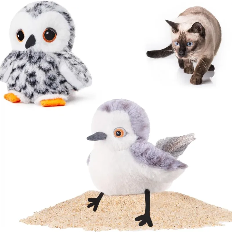 Flapping sandpipers and flapping snowy owls, kitten toys, cute action figures