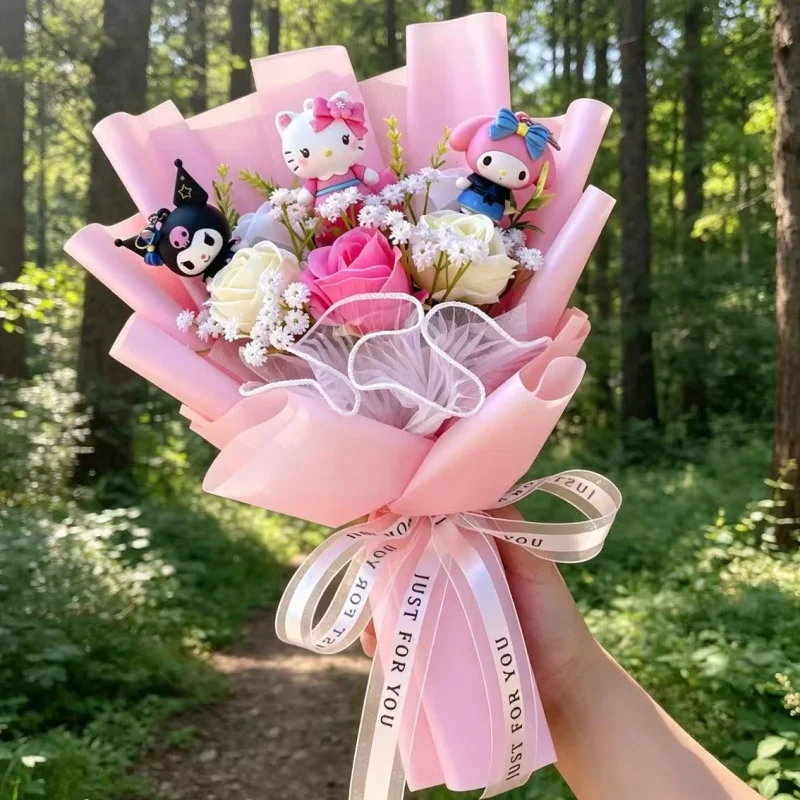 

Cartoon Hello Kitty Plush Bouquet Plush Doll Toy Stuffedn Animals Christmas Valentine Graduation Birthday Gifts For Girls