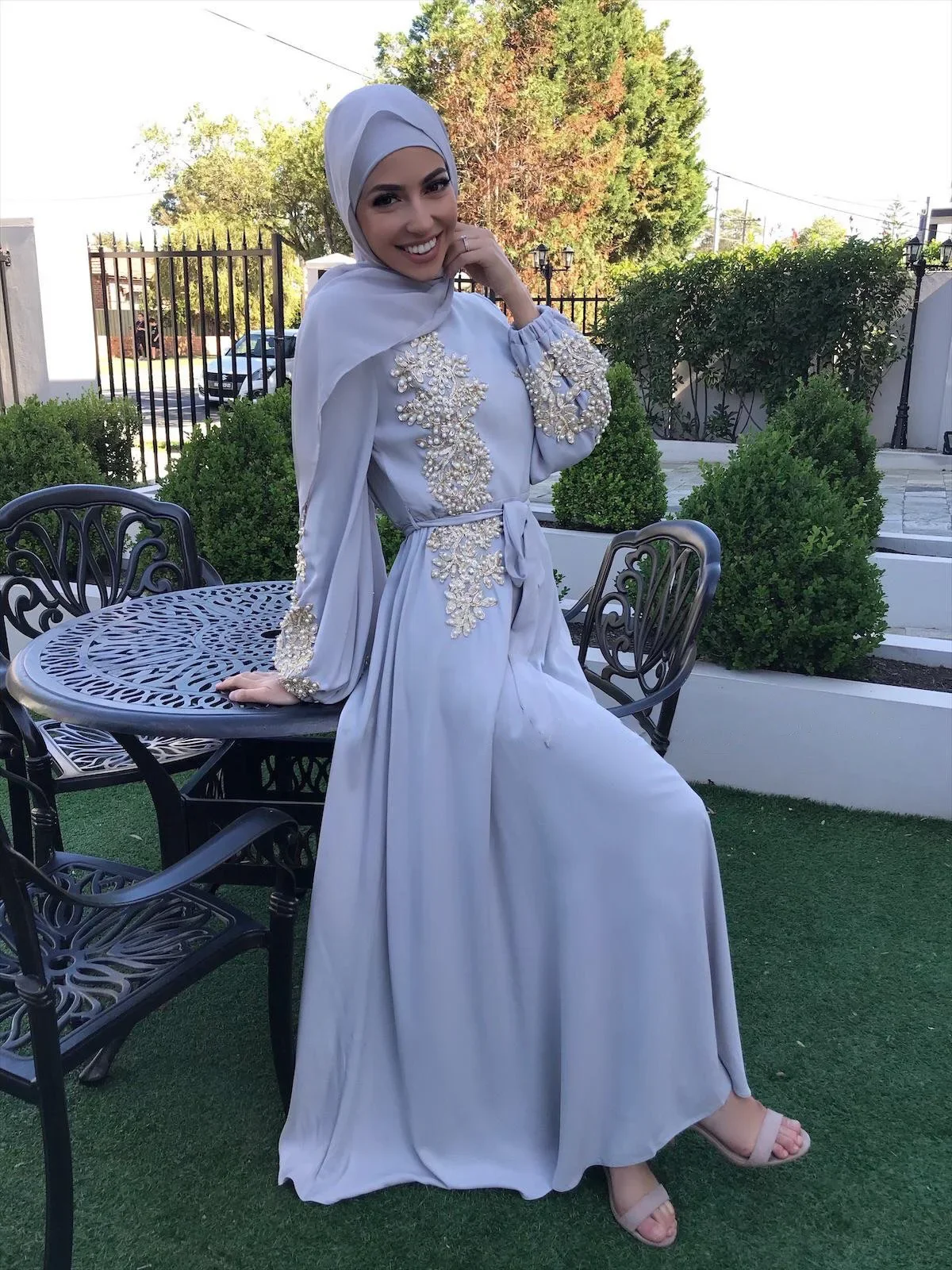 Abaya Embroidered Muslim Long Dress Women Pearls Kaftan Abayas Robe Femme Musulmane Dubai Hijab Vestido Islamic Clothing Abayat