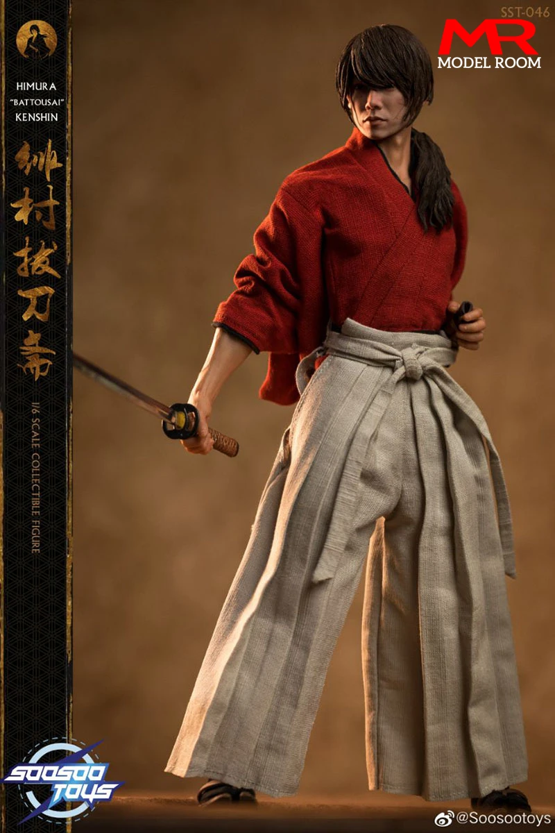 In Stock Soosootoys SST-046 1/6 Himura Kenshin Figure Model SST046 12'' Male Soldier Action Figure Body Doll Full Set Toy