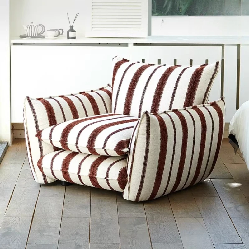 

Light luxury villa single fabric sofa balcony living room comfortable sofa chair