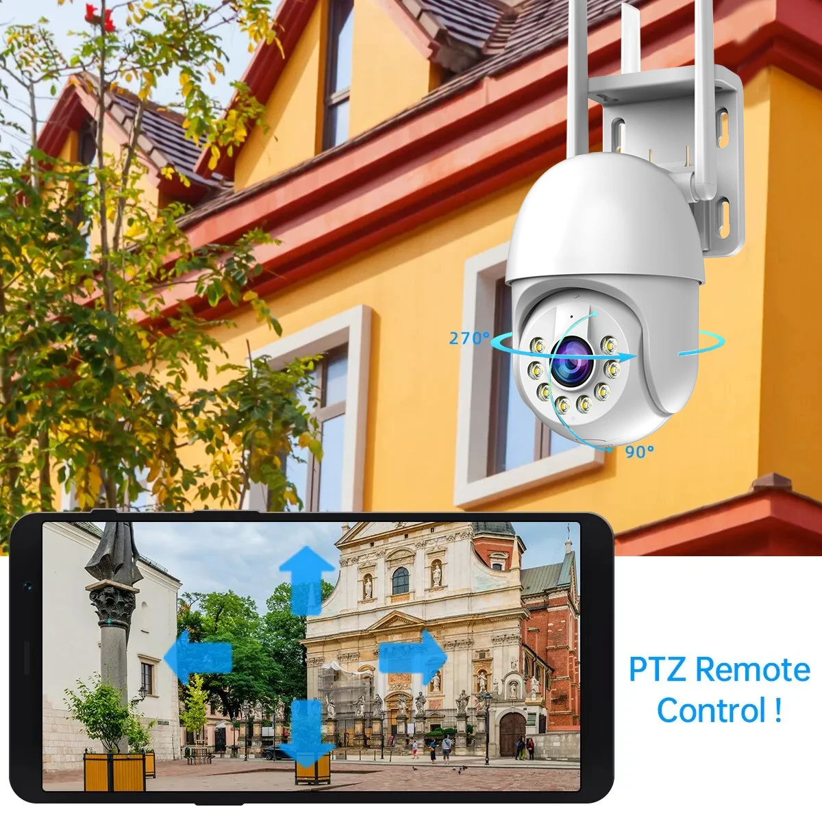 X5 5MP Smart Wifi PTZ наружный 5-кратный цифровой зум Автоматическое отслеживание ONVIF