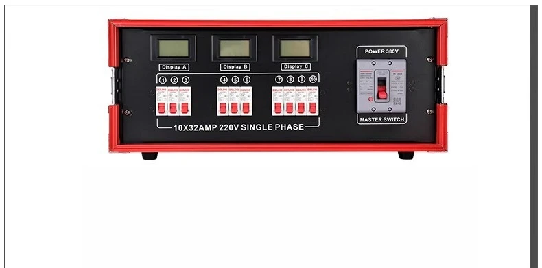Stage lighting and audio LED large screen power supply distribution cabinet through box 10-way