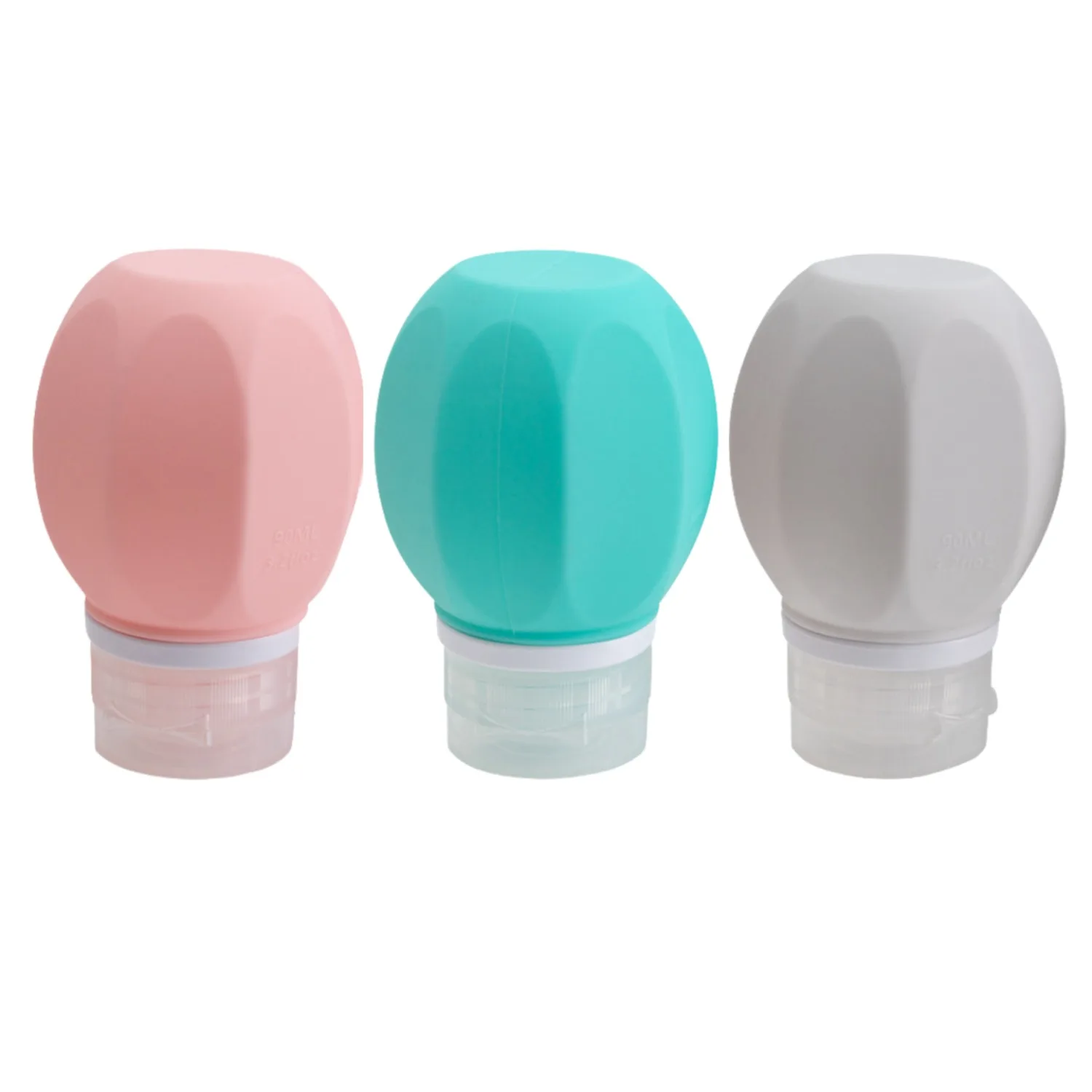 1 قطعة 90 مللي بالون مثمن زجاجات السيليكون الأعمال السفر الشامبو مستحضرات التجميل غسول أدوات الزينة المحمولة الحاويات مانعة للتسرب