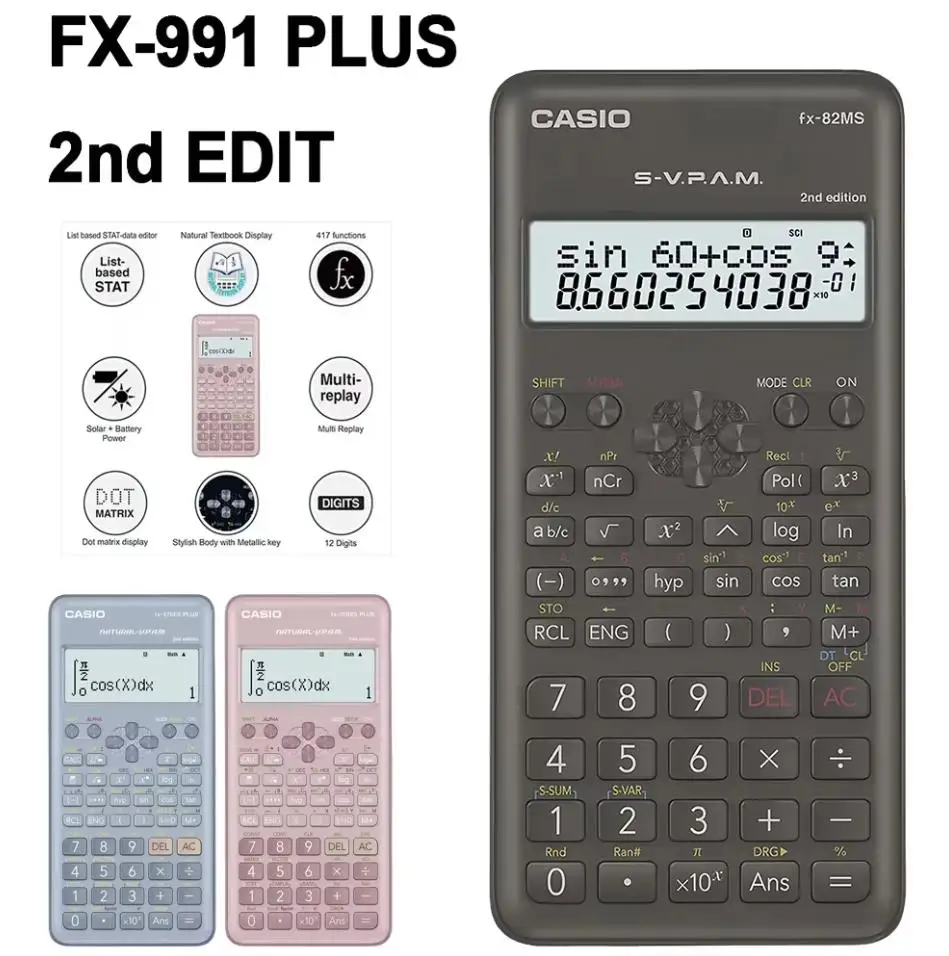 FX-991ES PLUS Scientific Calculator University Solar Scientific Calculator Portable Student Calculator Tool for Math Teaching