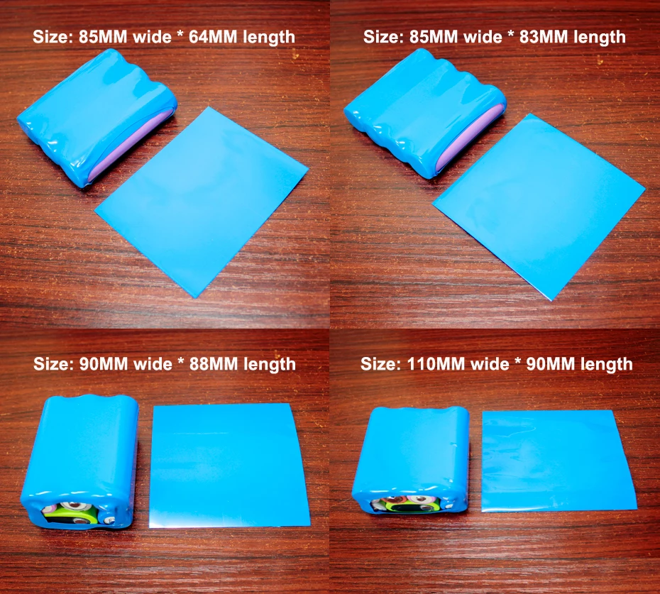 100pcs/lot 18650 lithium battery skin PVC heat shrinkable film battery shrinkage package insulating sleeve