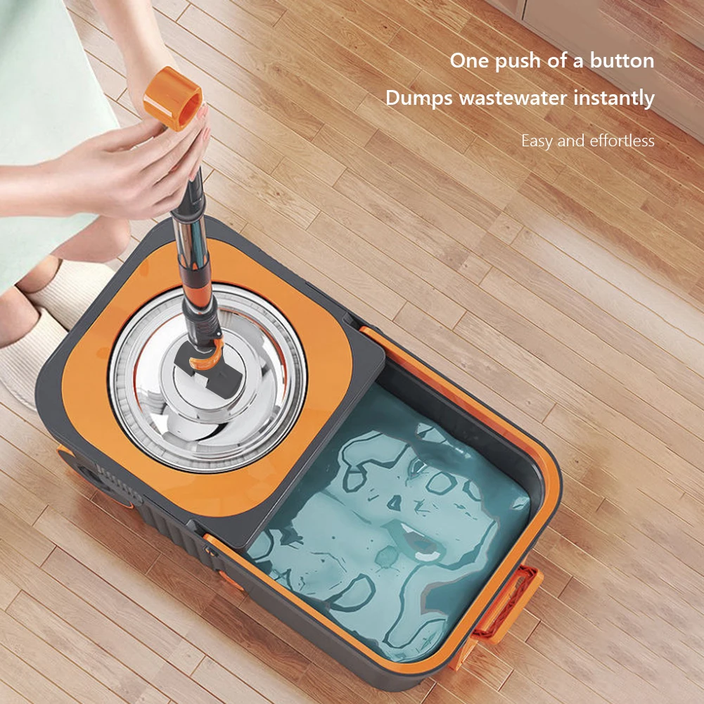 

Вращающаяся швабра для уборки с ведром, система для мытья полов 360° с 6 сменными насадками для домашней уборки