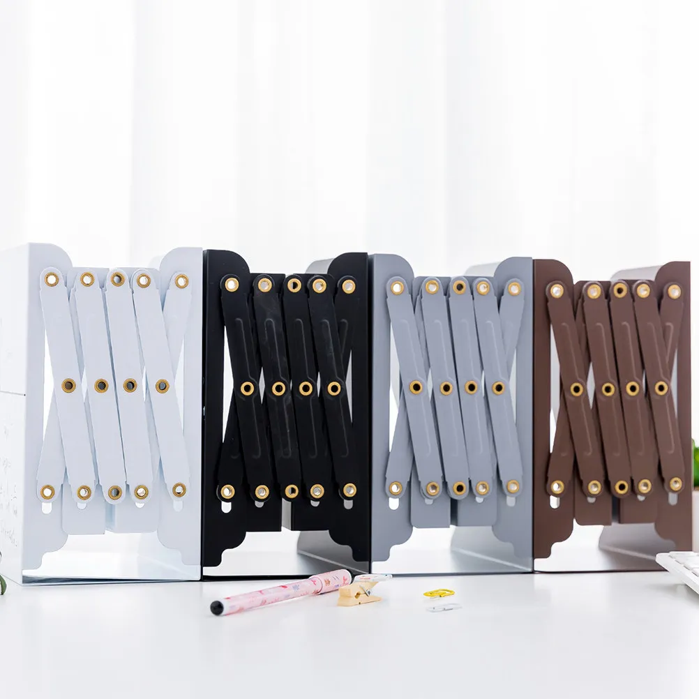 1pcs-retractable-bookends-adjustable-metal-desktop-book-stand-stable-base-non-skid-expanding-file-folder-holder-desk-organizer