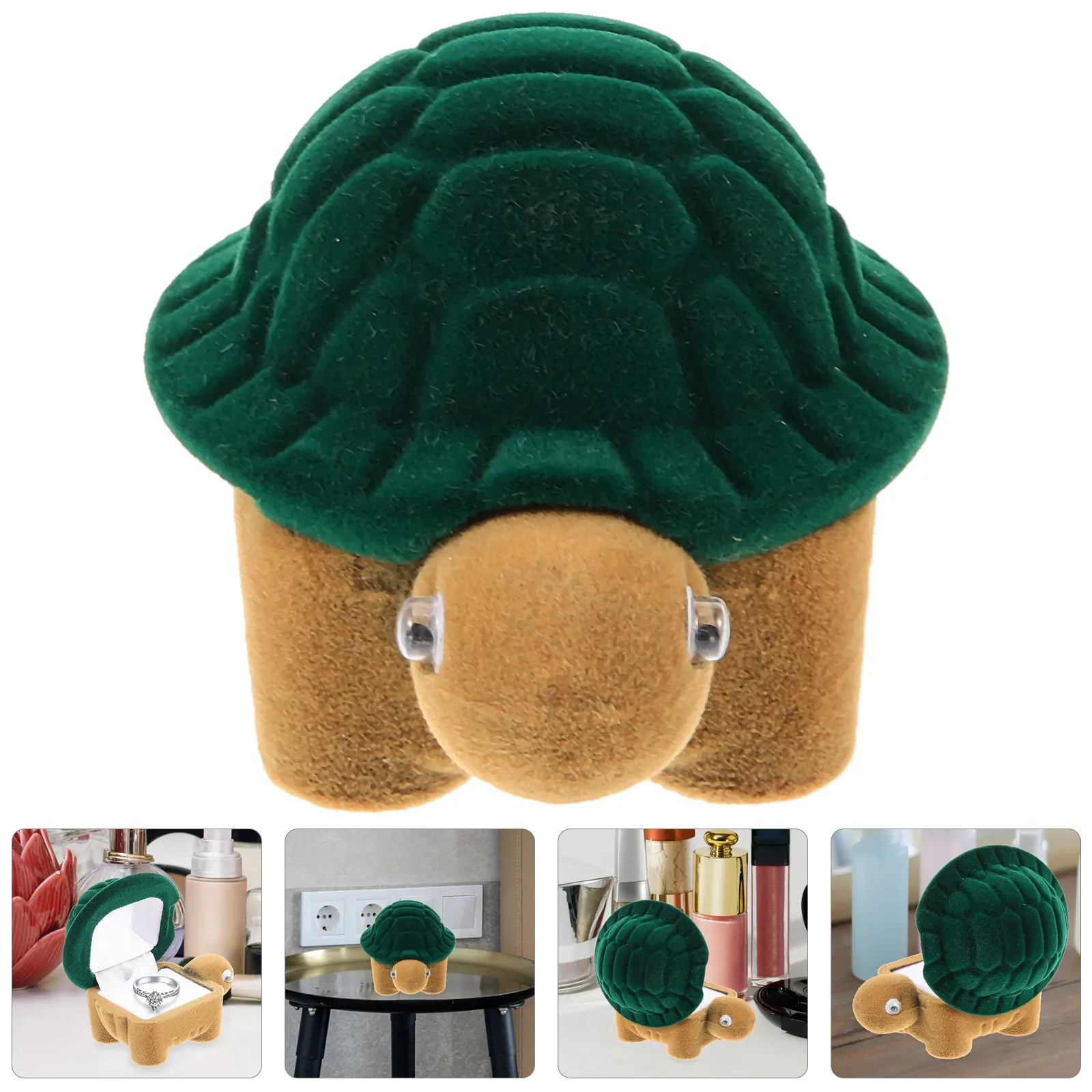 Turtle-Shaped Jewelry Holder for Rings, Earrings & Necklaces – Compact Storage Organizer Box for Women