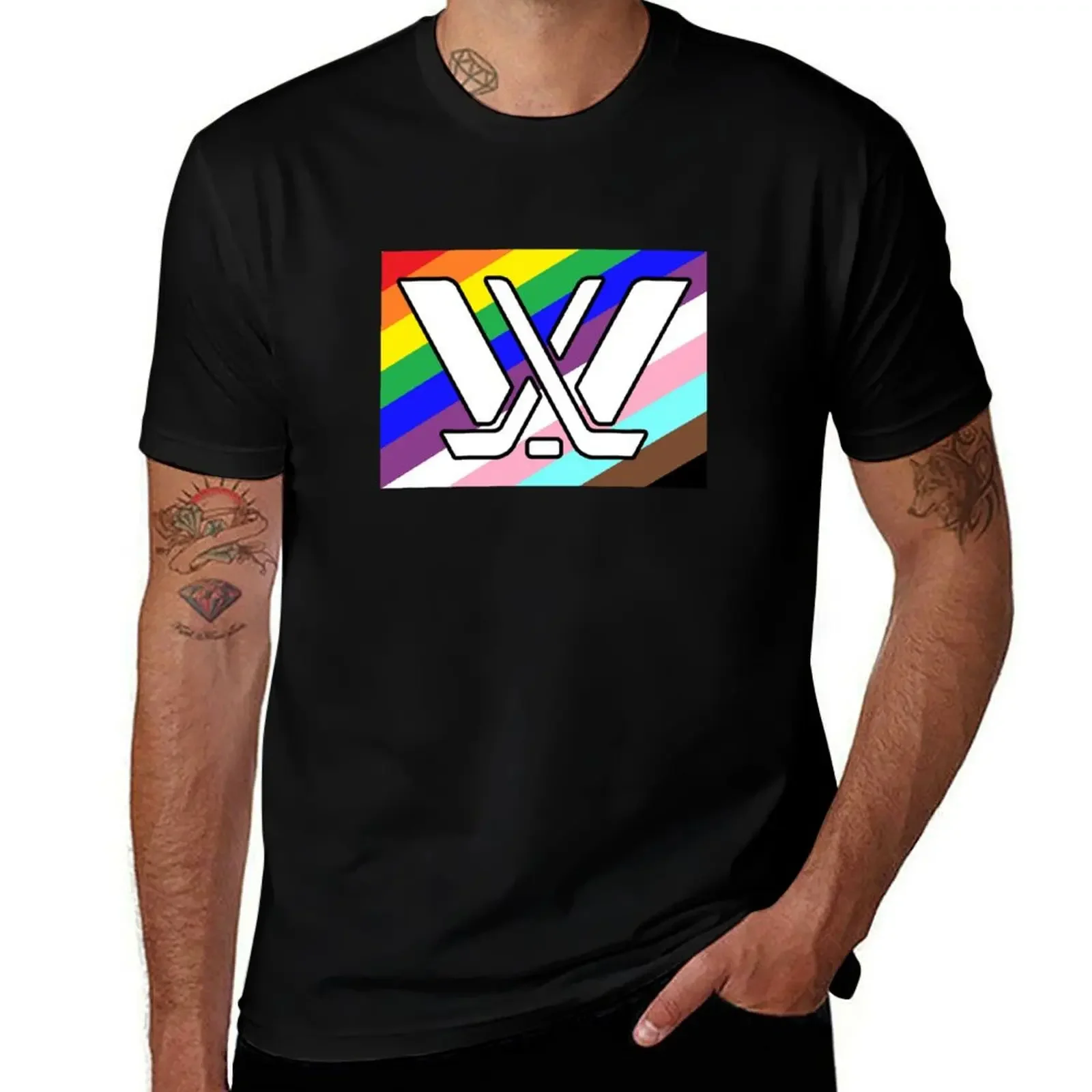 

Pride Flag PWHL Womens Hockey Team T-Shirt vintage graphic tee plus sizes custom t shirt mens graphic t-shirts