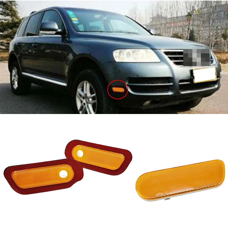 

Auto Left Right Front Bumper Lamp Side Marker Light Lamp Reflector For VW Touareg 2003 2004 2005 2006 7L6945119 7L6945120