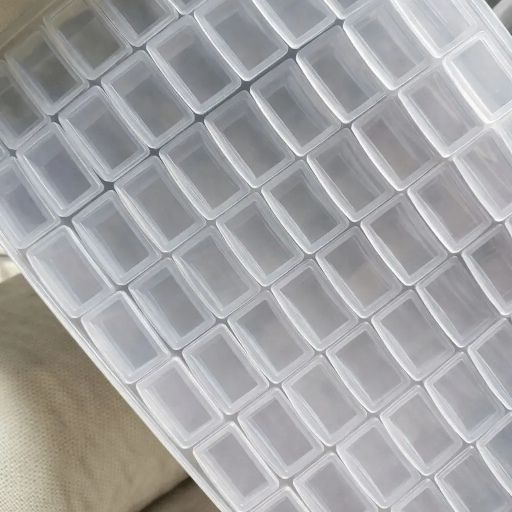 

Прозрачный прямоугольный пластиковый контейнер для хранения бусин Perler с крышкой, штабелируемый, для ювелирных изделий