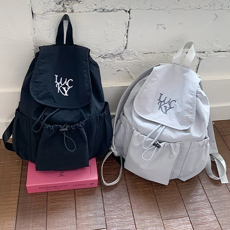 Richme INS Trend Backpacks Women Casual Light Nylon Outdoor Mochilas Para Mujer Harajuku Large Capacity Commute Bag Female