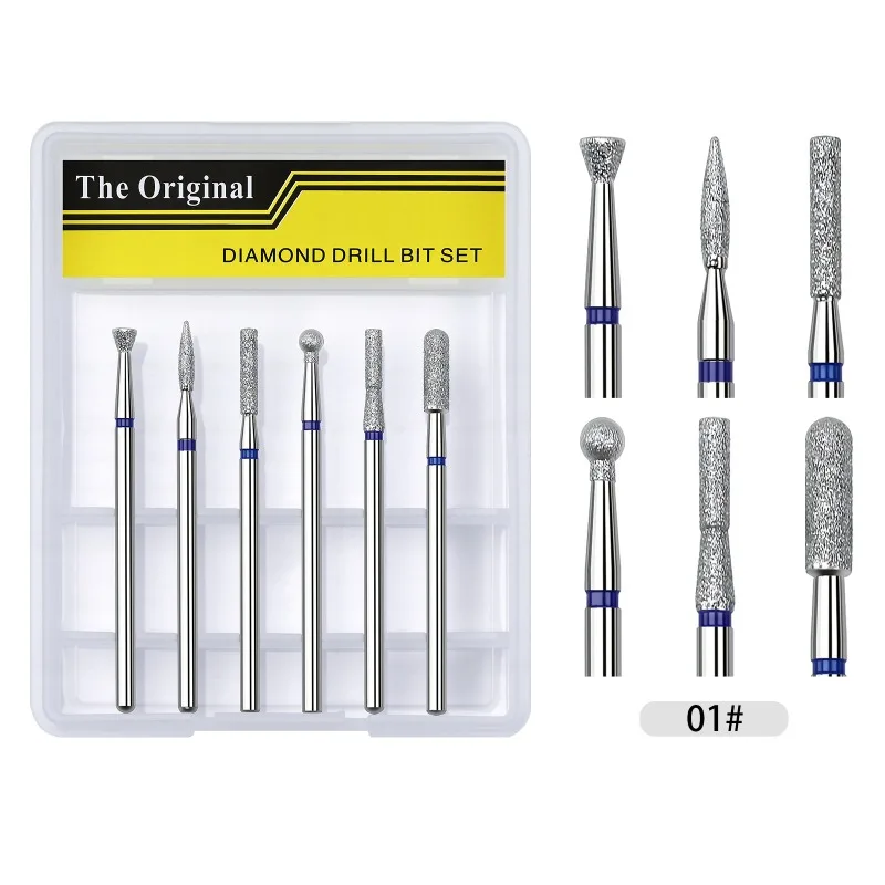 6pcs Different Styles Nail Drill Machine Bit Nail Gel Removal Polishing Tools Pedicure Manicure Rotary Grinding Buffer Polisher