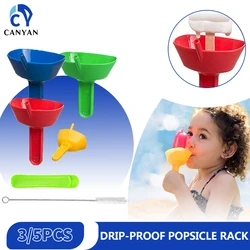 Ice Cream Mold Drip Free Ice Holder Mess Free Frozen Treats Rack Popsicle Holder with Straw for Kids Drip-Proof Popsicle Rack