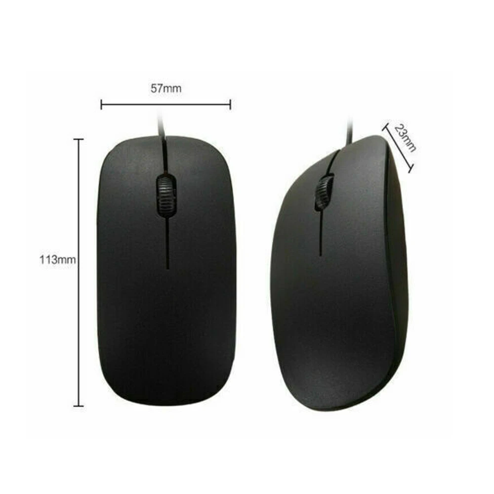 

Laptop Wired Mouse USB 2.0 Optical Mouse for PC Computer Scroll Wheel Black Mice Plug and Play