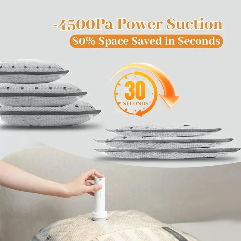 【Trending】TX Travel Vacuum Seal Bags for Clothing w/Portable Electric Pump, 9-Pack Space Saver Compression Bags for Clothes, Lug
