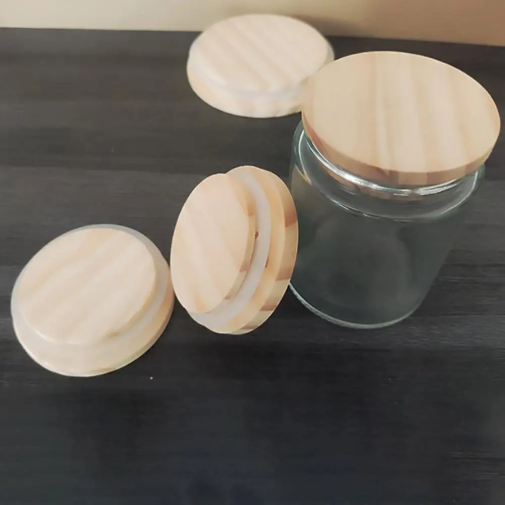 Personalized Water Bottle Lid Wooden Cup Lid for Water Bottle Aromatherapy Tea Mug Cover Glass Bottle Sealing Lid Food for Home