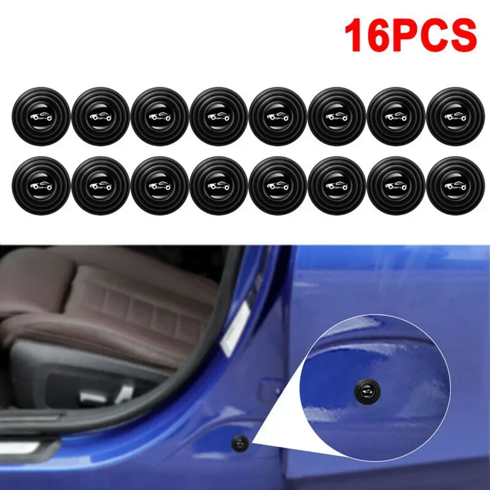 

16pcs Car Door Silicone Anti Shock Pad Universal Trunk Sound Insulation Pad Car Door Shock Absorbing Gasket