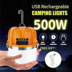 Powerful USB Rechargeable LED Camping Lights Built-in Battery Outdoor Camping BBQ Tents Hanging Lantern Emergency Power Bank